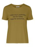 Pieces TEXT T-SHIRT, Ecru Olive, highres - 17115225_EcruOlive_870636_001.jpg