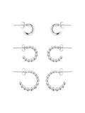 Pieces PCJETTE 3-PACK RUNDA ÖRHÄNGEN, Silver Colour, highres - 17134267_SilverColour_001.jpg