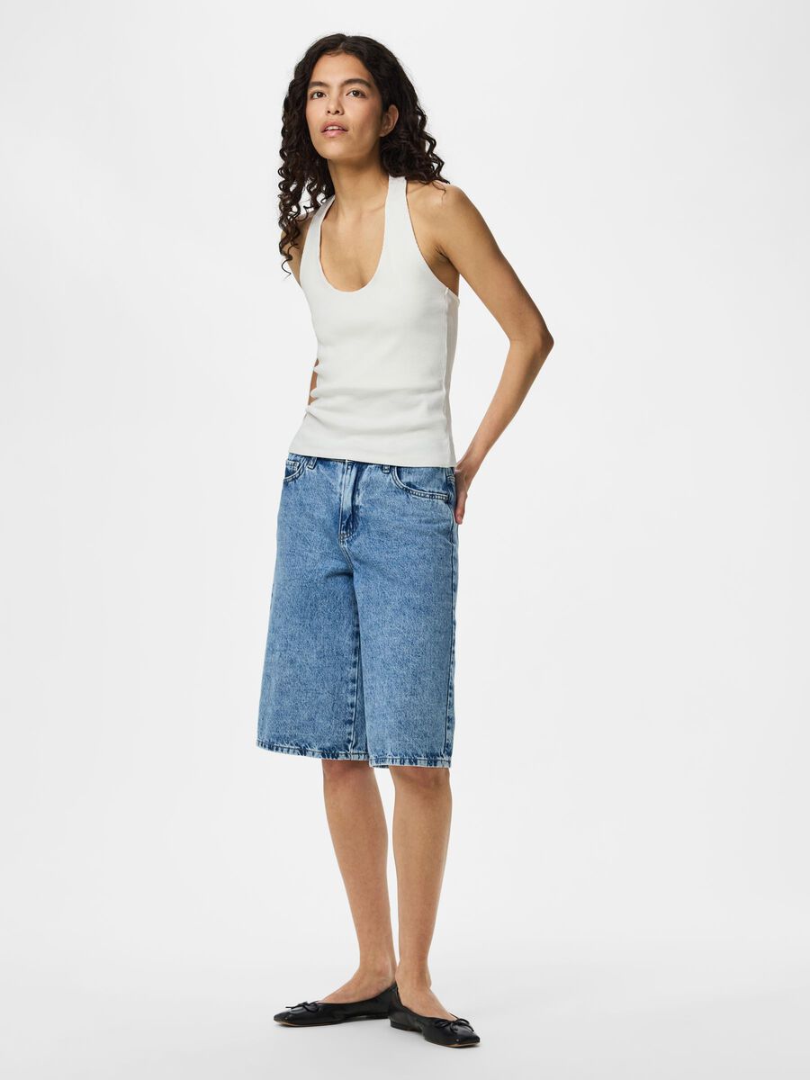 Product carousel image - TOP CON SCOLLATURA, Bright White | 1