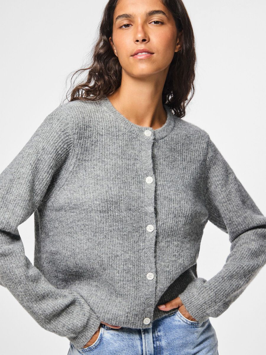 Product carousel image - PCSILLY KNITTED CARDIGAN, Medium Grey Melange | 1