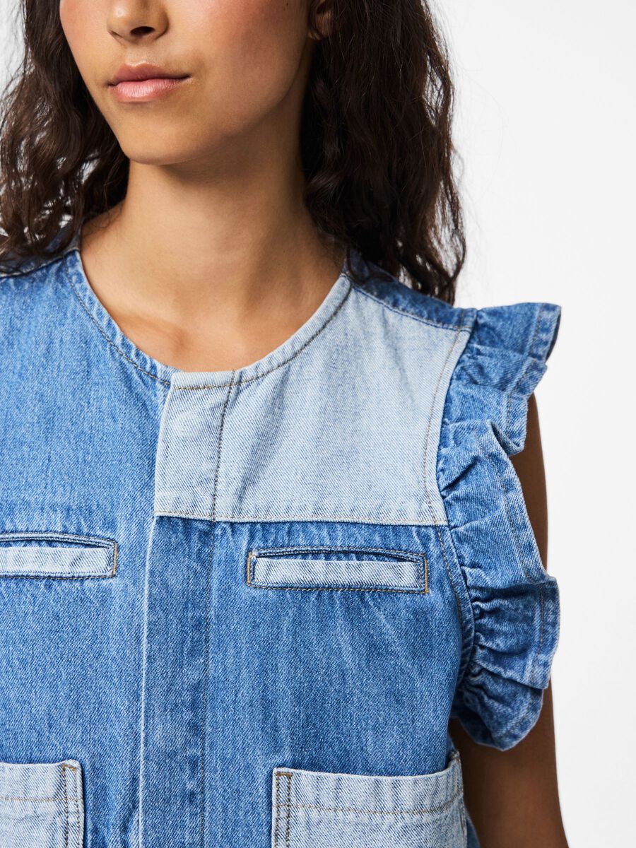 Carousel image - GILET IN DENIM, Medium Blue Denim | 4