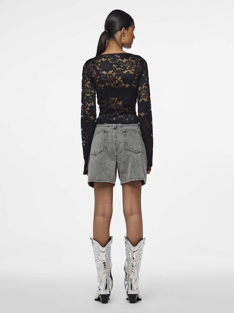 Pieces PCABBI MW JEANSSHORTS, Light Grey Denim, highres - 17153448_LightGreyDenim_004.jpg