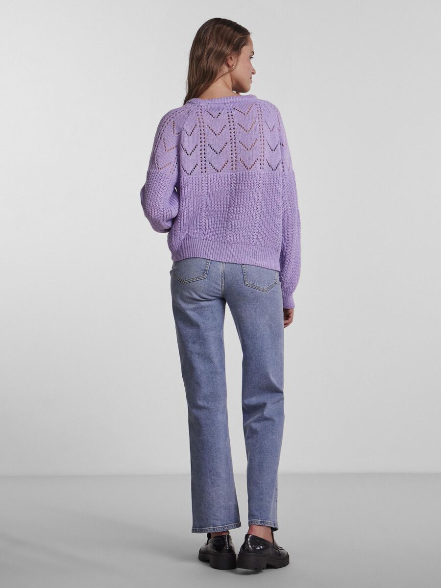Pieces PCMARIA KNITTED PULLOVER, Purple Rose, highres - 17134379_PurpleRose_004.jpg