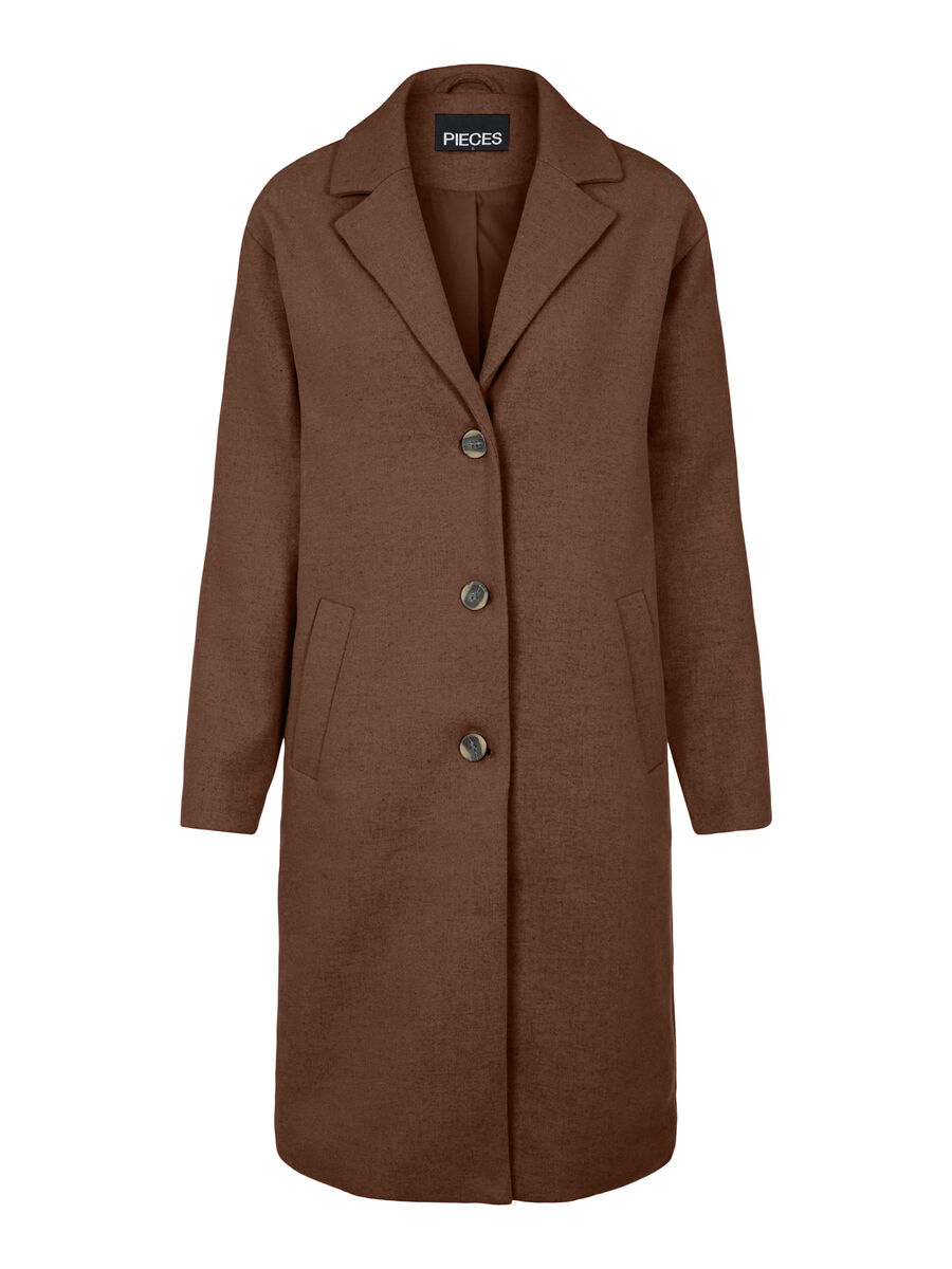 Pieces PCALICE WOOL BLEND COAT, Cappuccino, highres - 17111391_Cappuccino_001.jpg