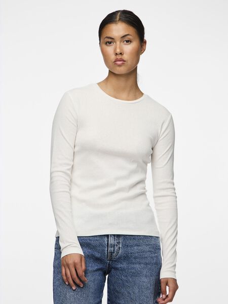Pieces PCRUKA LONG SLEEVED TOP, Cloud Dancer, highres - 17133838_CloudDancer_003.jpg