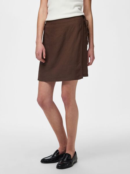 Pieces PCPIA MINI LINEN BLEND WRAP SKIRT, Coffee Quartz, highres - 17151891_CoffeeQuartz_003.jpg