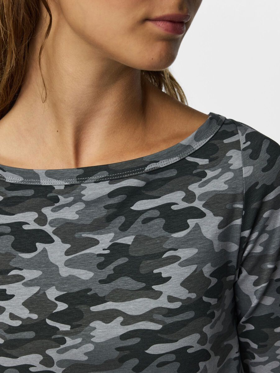 Carousel image 4 PCPHOEBE BOATNECK 3/4 SLEEVED TOP, Light Grey Melange