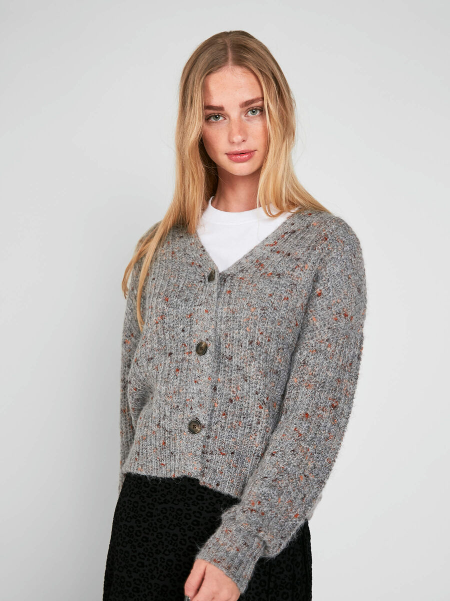 Pieces MANCHES LONGUES MAILLE CARDIGAN, Dark Grey Melange, highres - 17092996_DarkGreyMelange_003.jpg