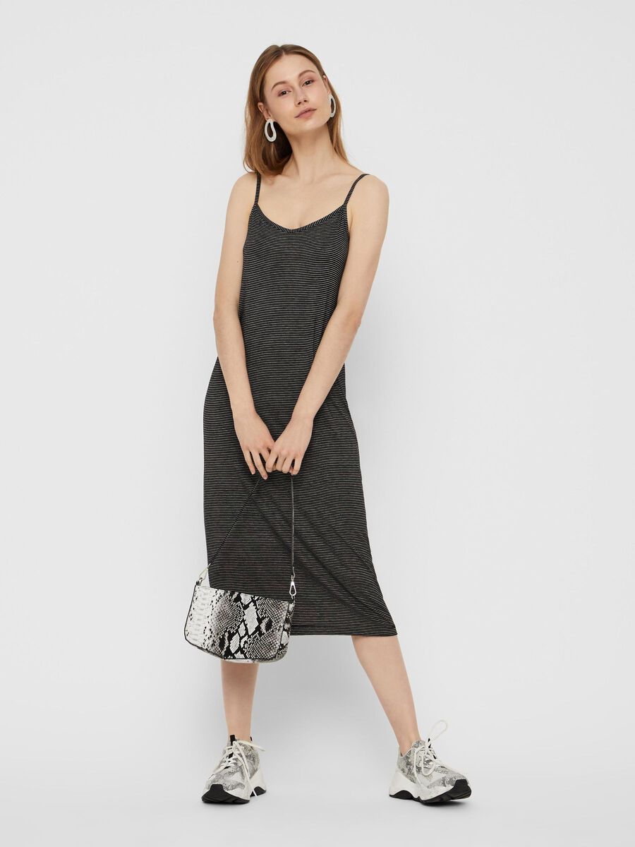 Pieces V-FÖRMIGES TRÄGER KLEID, Black, highres - 17092359_Black_651665_003.jpg