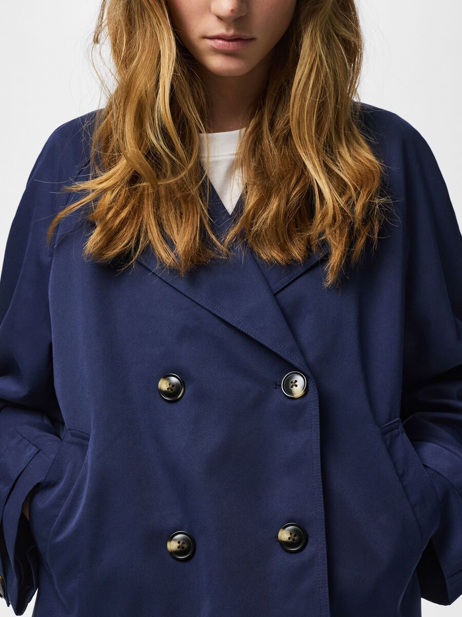 Carousel image - PCSCARLETT SHORT TRENCHCOAT, Maritime Blue | 7