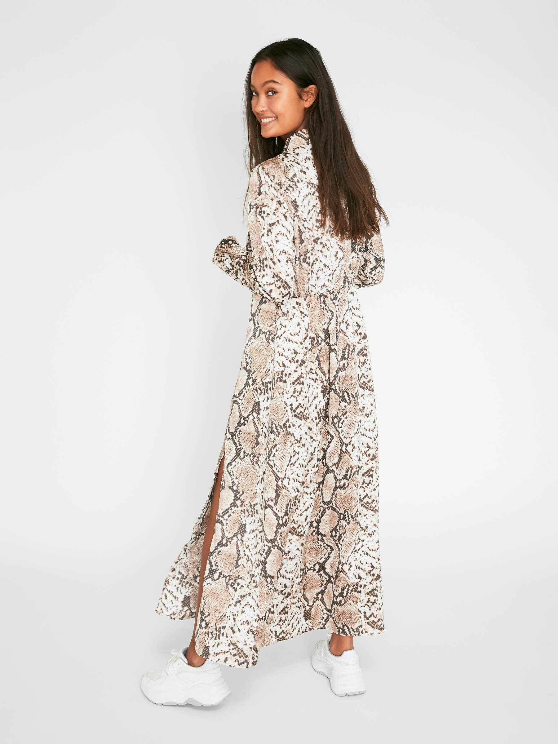 Slangenprint outlet jurk lang