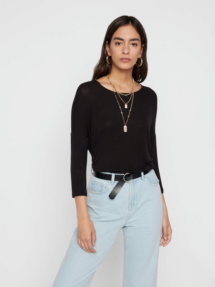 Pieces OVERSIZE BLUSE, Black, highres - 17085725_Black_003.jpg