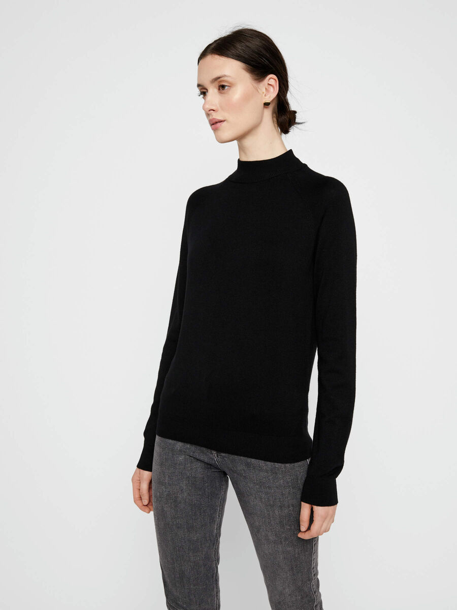 Carousel image - H&Oslash;J HALS STRIKKET TOP, Black | 1