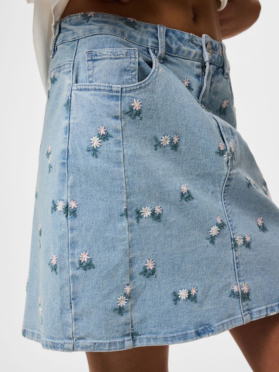 Product carousel image - PCFLORA HW SHORT DENIM SKIRT, Light Blue Denim | 1