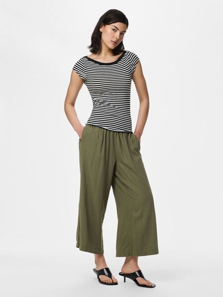 Pieces PCPIA LINEN BLEND CULOTTE-BUKSER, Deep Lichen Green, highres - 17154737_DeepLichenGreen_005.jpg
