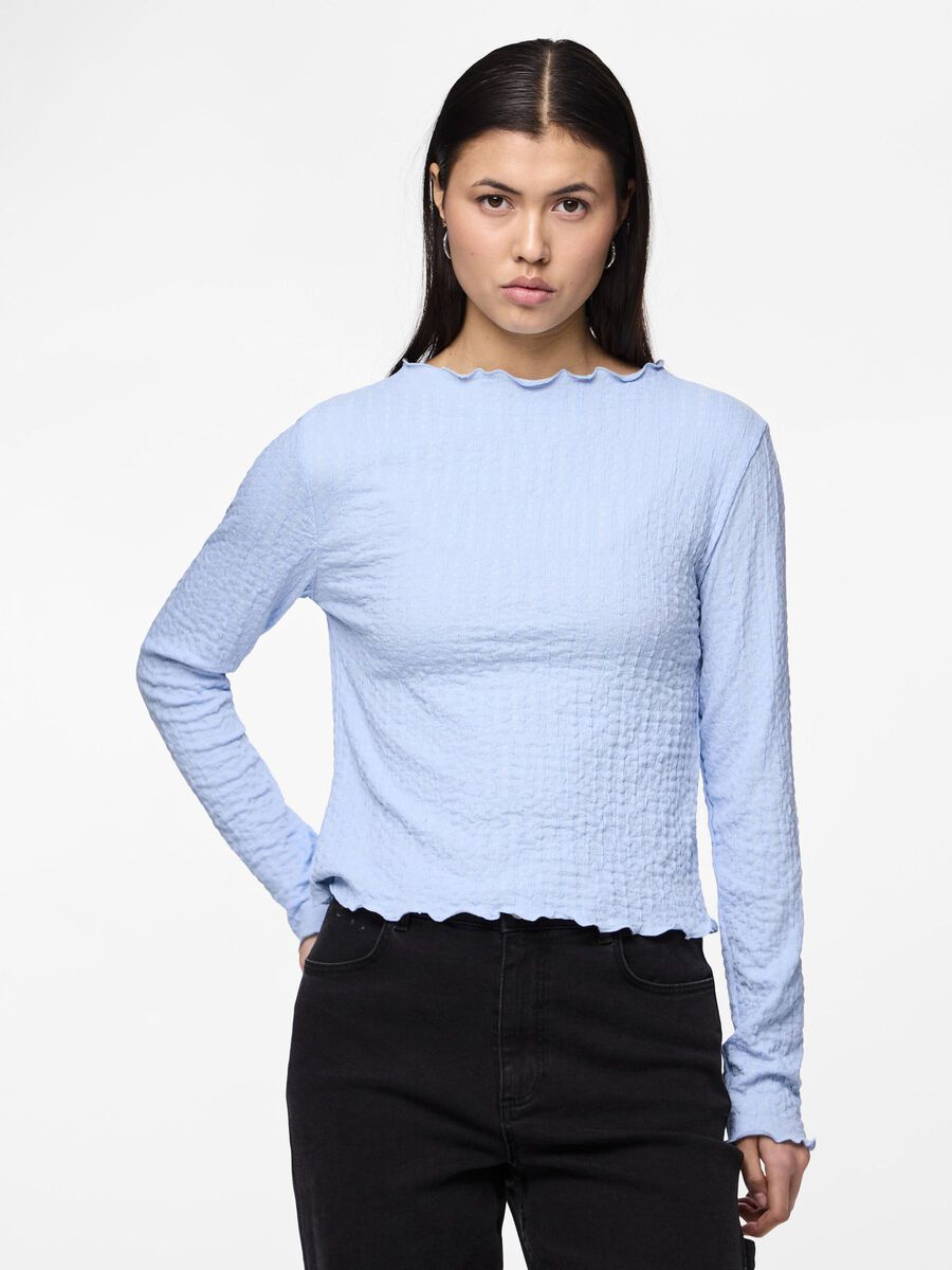 Pieces PCJOSAFINA LONG SLEEVED TOP, Blue Bell, highres - 17152443_BlueBell_003.jpg