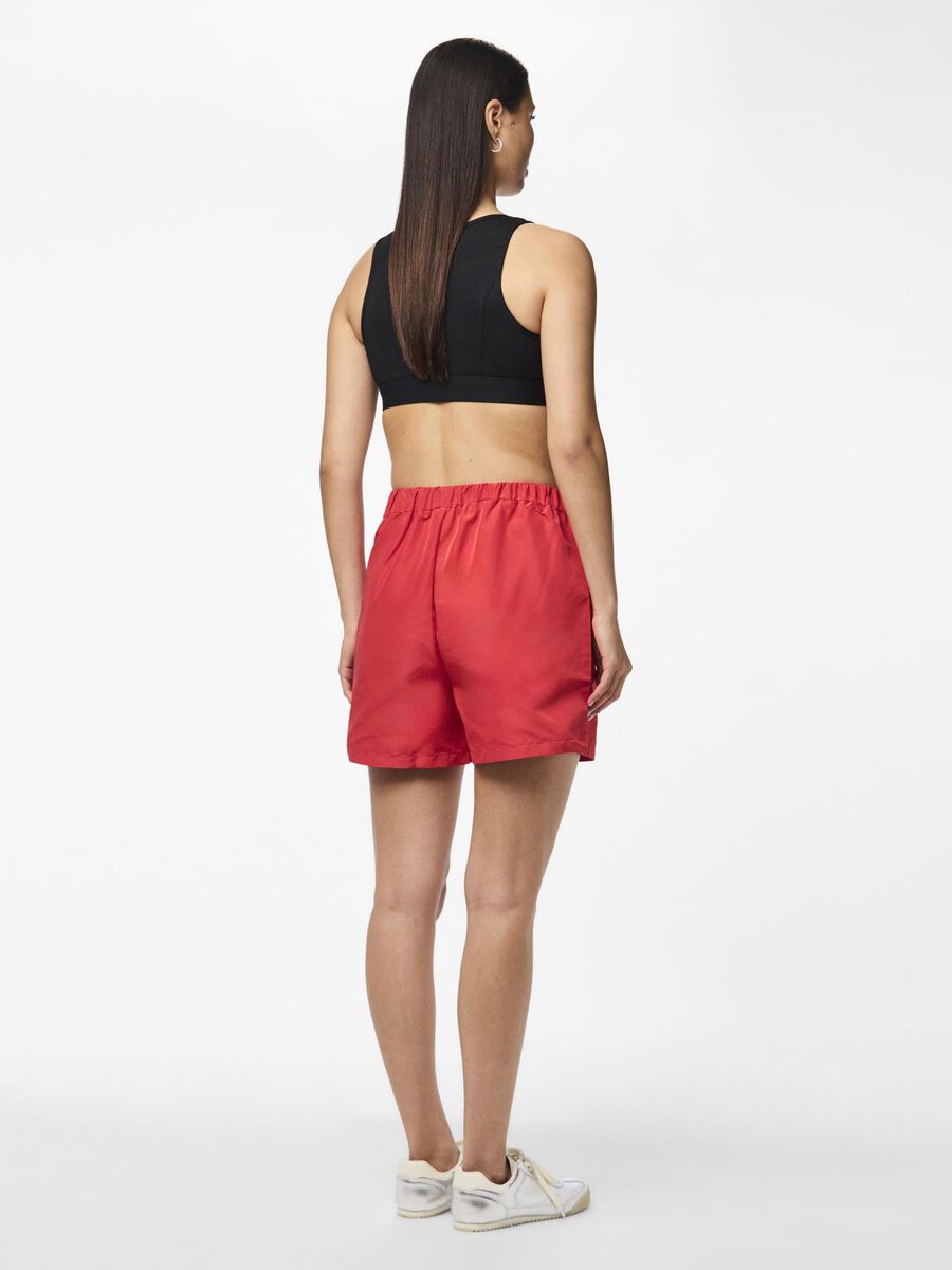 Pieces PCCHRILINA HØJTALJEDE SHORTS, High Risk Red, highres - 17128660_HighRiskRed_004.jpg