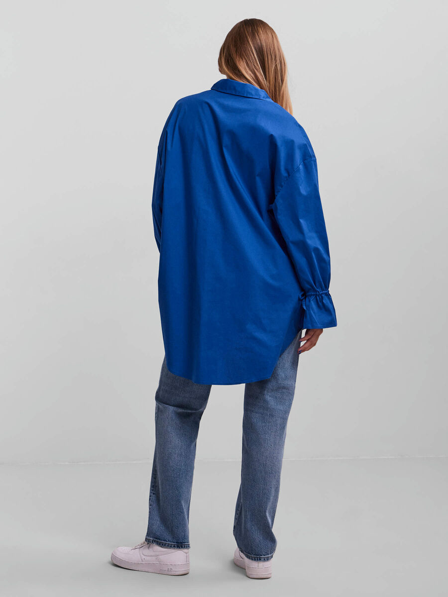 Pieces OVERSIZE HEMD, Deep Ultramarine, highres - 17114846_DeepUltramarine_004.jpg