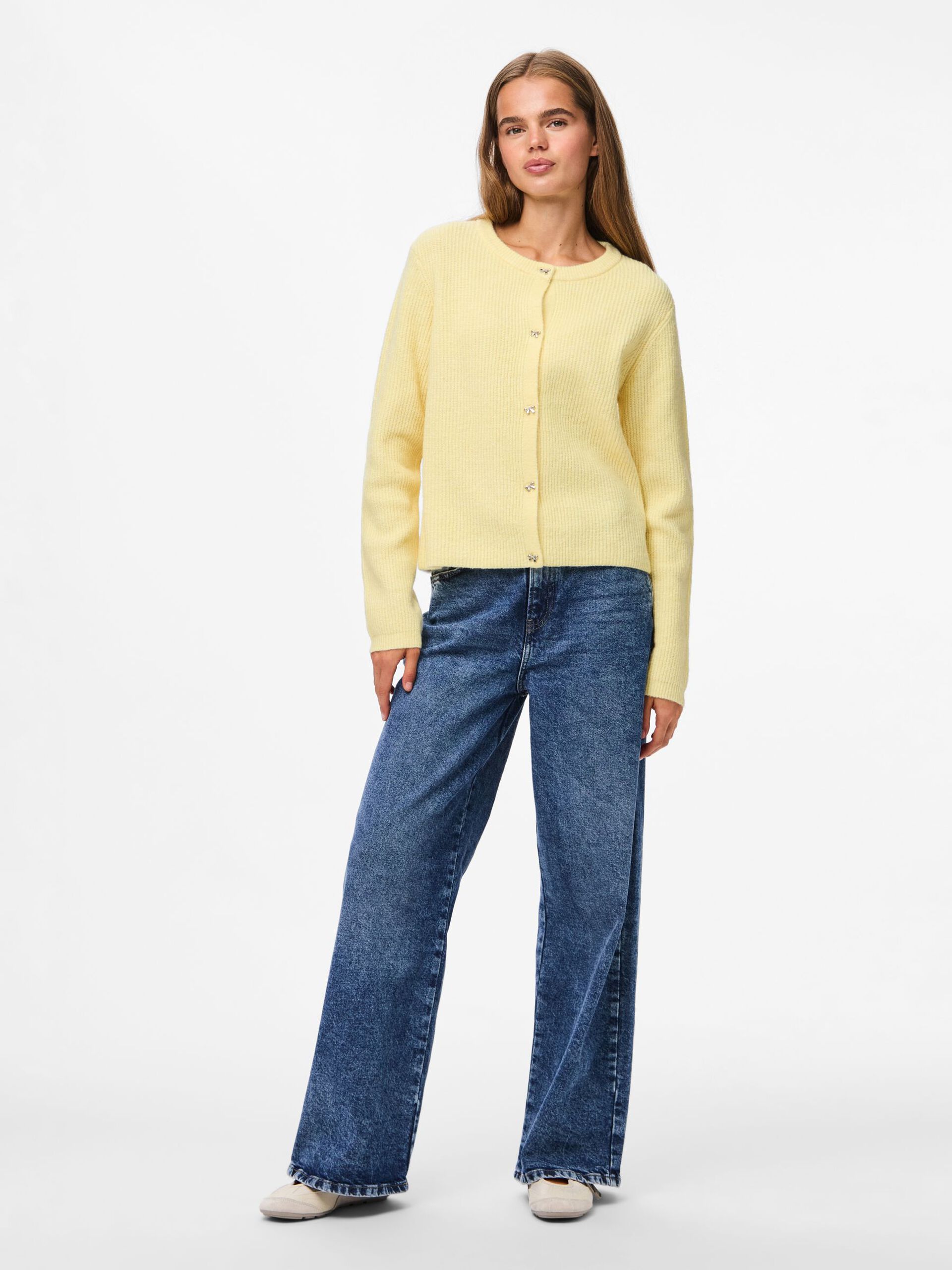 Carousel image - PCSILLY KNITTED CARDIGAN, French Vanilla | 3
