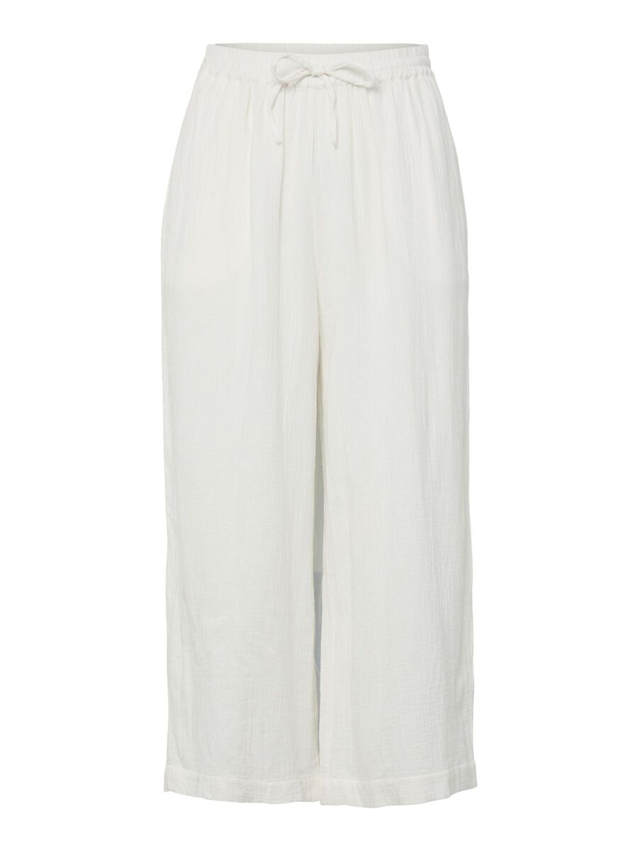 Pieces PCSASTINA HW MUSLIN CULOTTE BUKSER, Cloud Dancer, highres - 17156930_CloudDancer_001.jpg