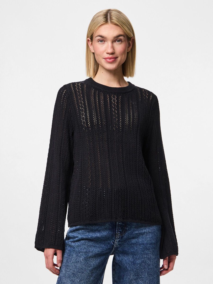 Pieces PCNUKA KNITTED PULLOVER, Black, highres - 17154616_Black_003.jpg