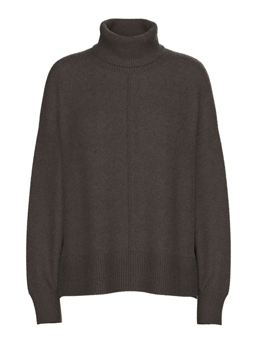 Carousel image - PCMALOU HIGH-NECK JUMPER, Hot Fudge | 1