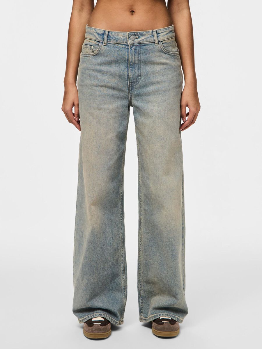 Pieces PCSELMA MW WIDE FIT JEANS, Medium Blue Denim, highres - 17157434_MediumBlueDenim_1180182_003.jpg