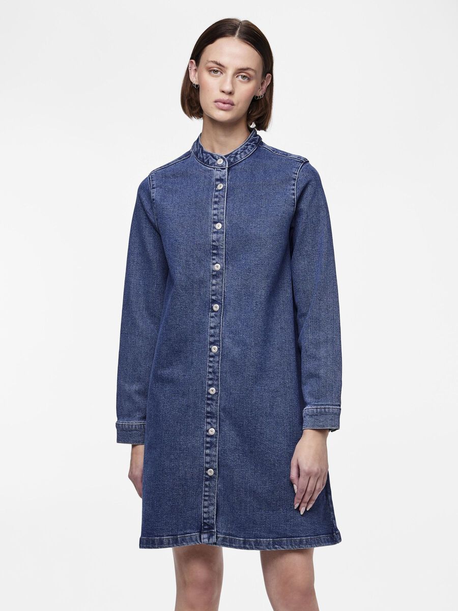 Pieces PCOFELIA DENIM DRESS, Blue Denim, highres - 17149182_BlueDenim_003.jpg