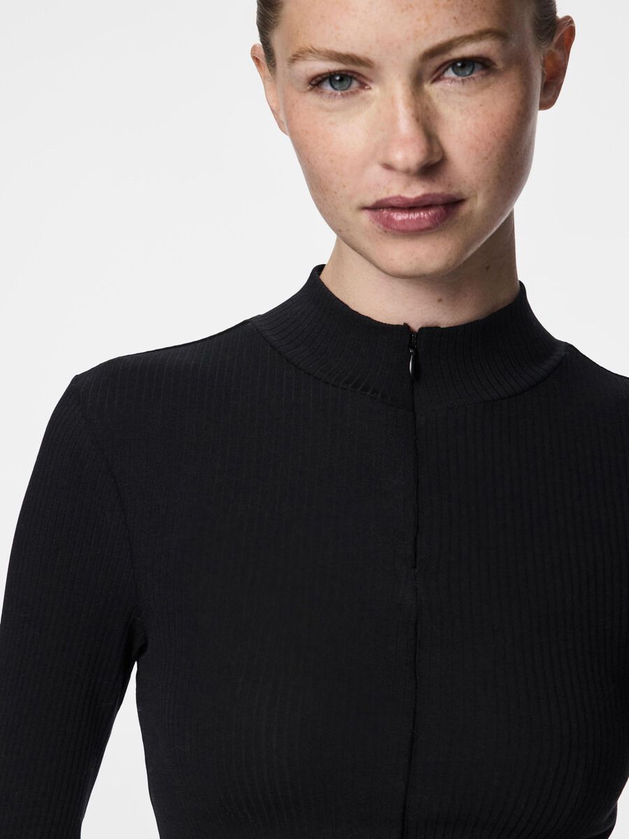 Carousel image - PCKITTE LONG SLEEVED TOP, Black | 4