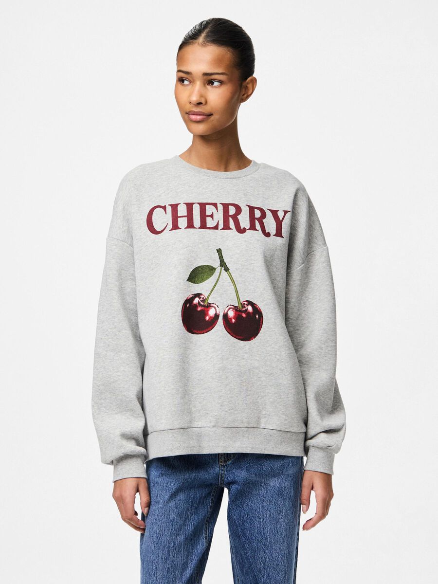 Pieces PCFORINA SWEATSHIRT, Light Grey Melange, highres - 17161527_LightGreyMelange_1224358_003.jpg