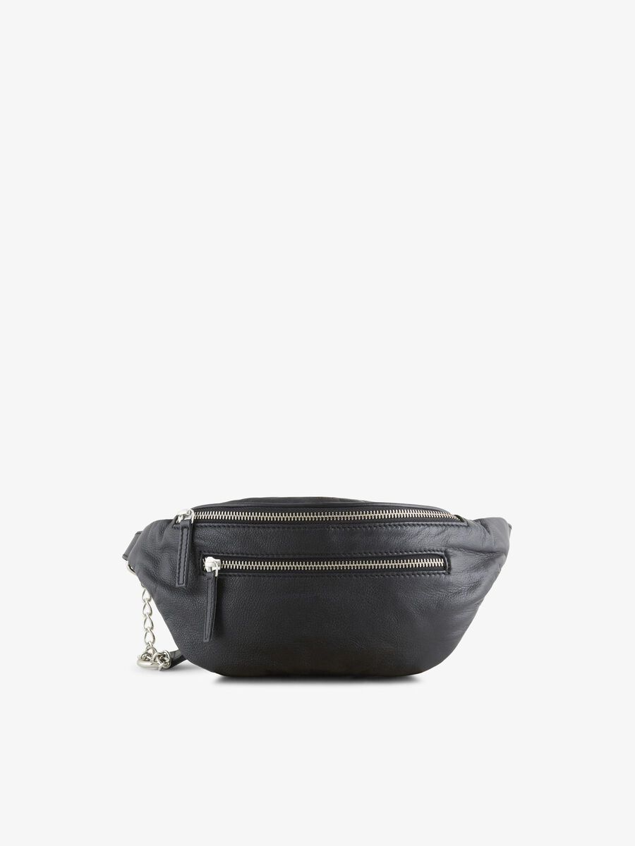 Pieces LEATHER BUM BAG, Black, highres - 17103133_Black_001.jpg