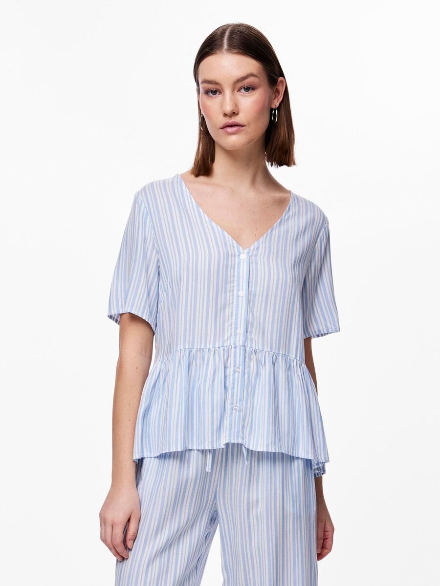 Pieces PCALVINA SHORT SLEEVED TOP, Blue Bell, highres - 17149195_BlueBell_1103031_003.jpg