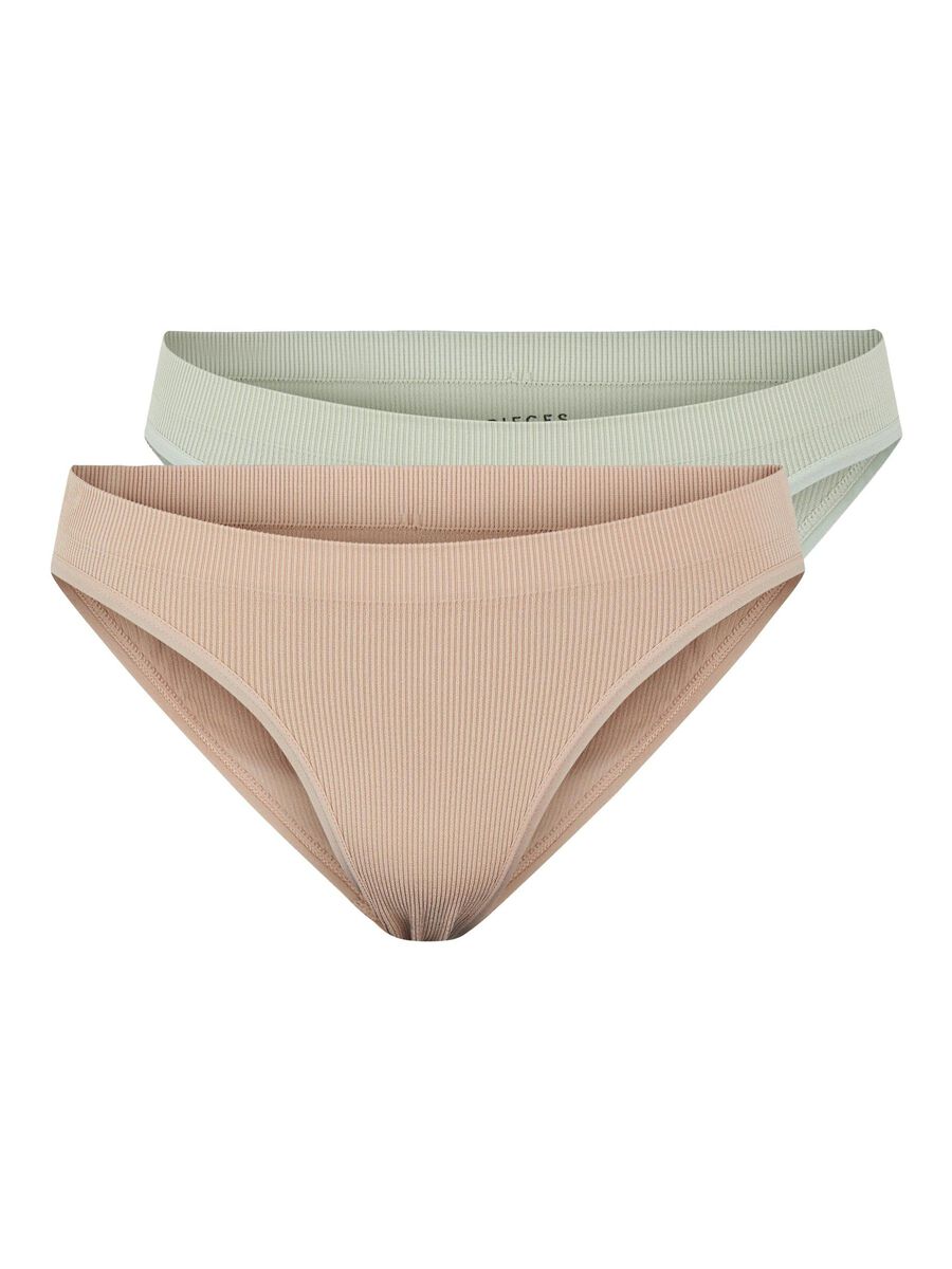 Pieces 2ER-PACK GERIPPTE BRIEFS, Warm Taupe, highres - 17107720_WarmTaupe_840754_001.jpg