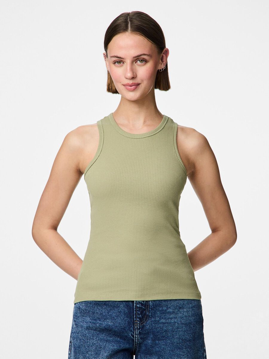 Pieces PCRUKA RIBBED TANK TOP, Tea, highres - 17133673_Tea_003.jpg