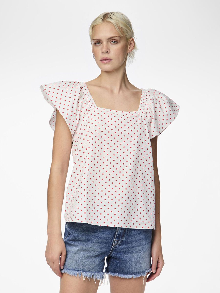 Pieces PCMALOU TOP MET KAPMOUWEN, Bright White, highres - 17157020_BrightWhite_1177529_003.jpg