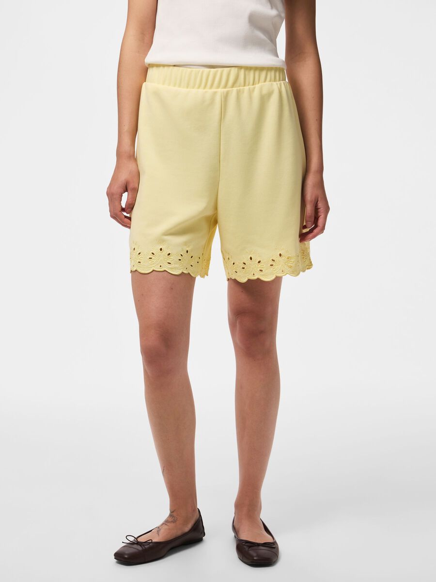 Product carousel image 1 PCCHILLI SUMMER HW BRODERI  SHORTS, French Vanilla