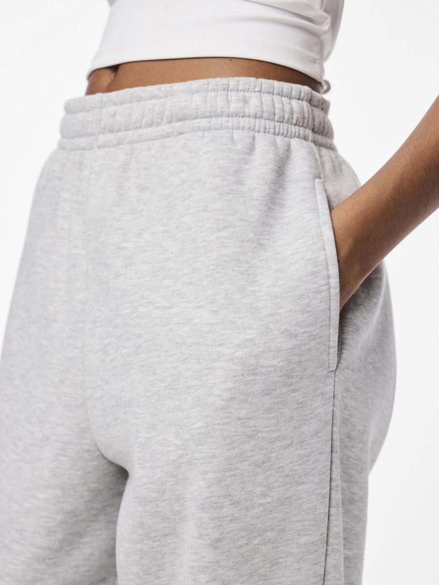Pieces PCCHILLI STRAIGHT SWEATBUKSER, Light Grey Melange, highres - 17156301_LightGreyMelange_006.jpg