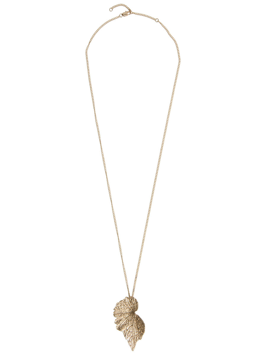 Pieces LEAF NECKLACE, Gold Colour, highres - 17085107_GoldColour_001.jpg