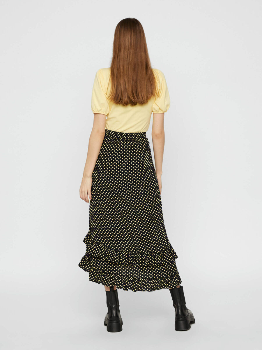 Pieces HIGH WAIST FRILL MIDI SKIRT, Black, highres - 17109713_Black_811371_004.jpg