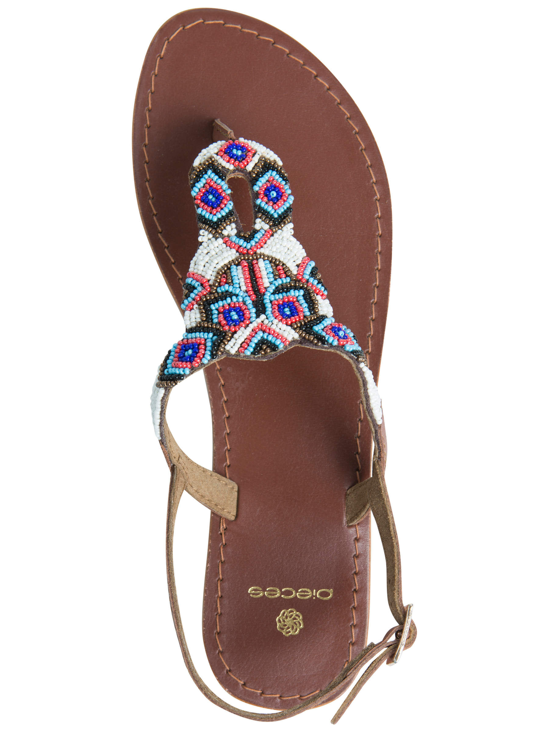 Beaded best sale leather sandals