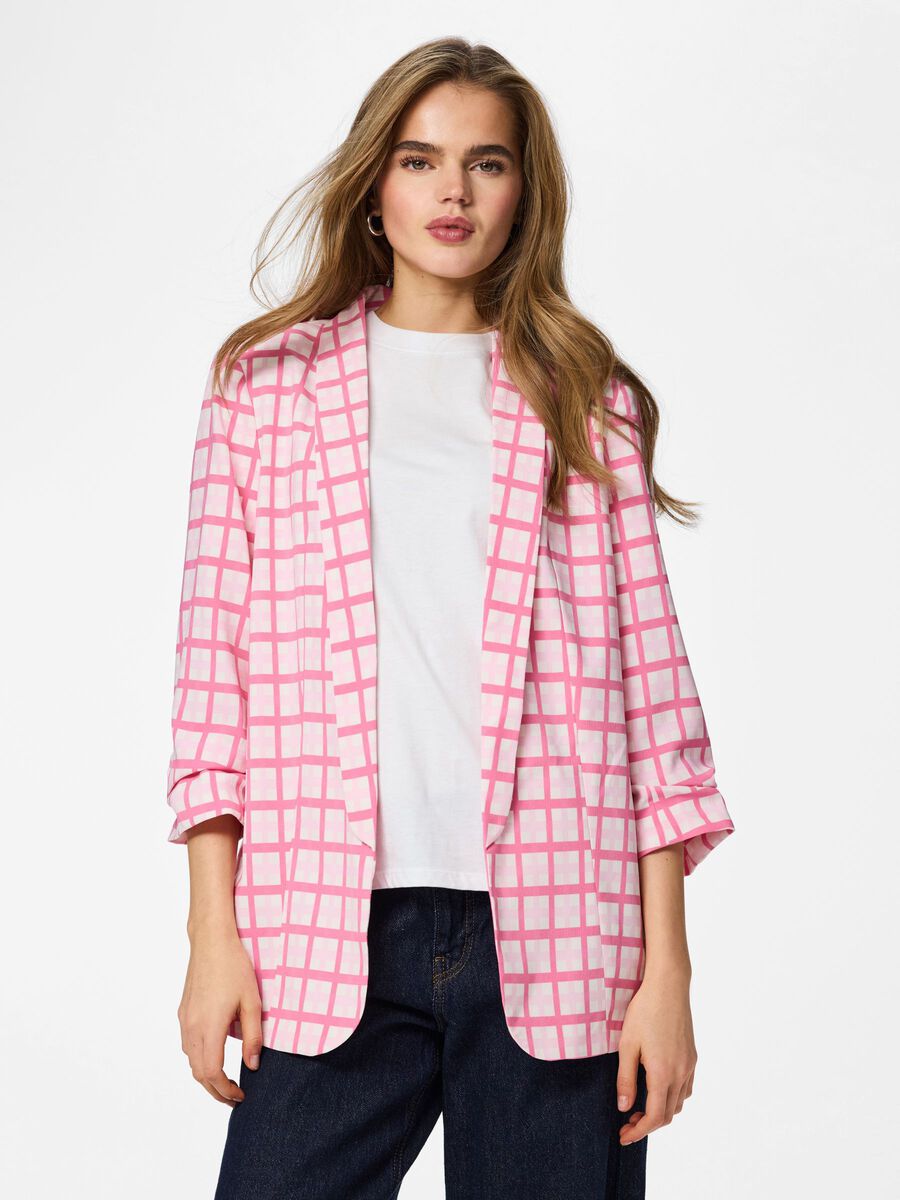 Product carousel image - PCBOSELLA 3/4 PRINTED BLAZER, Cloud Dancer | 1