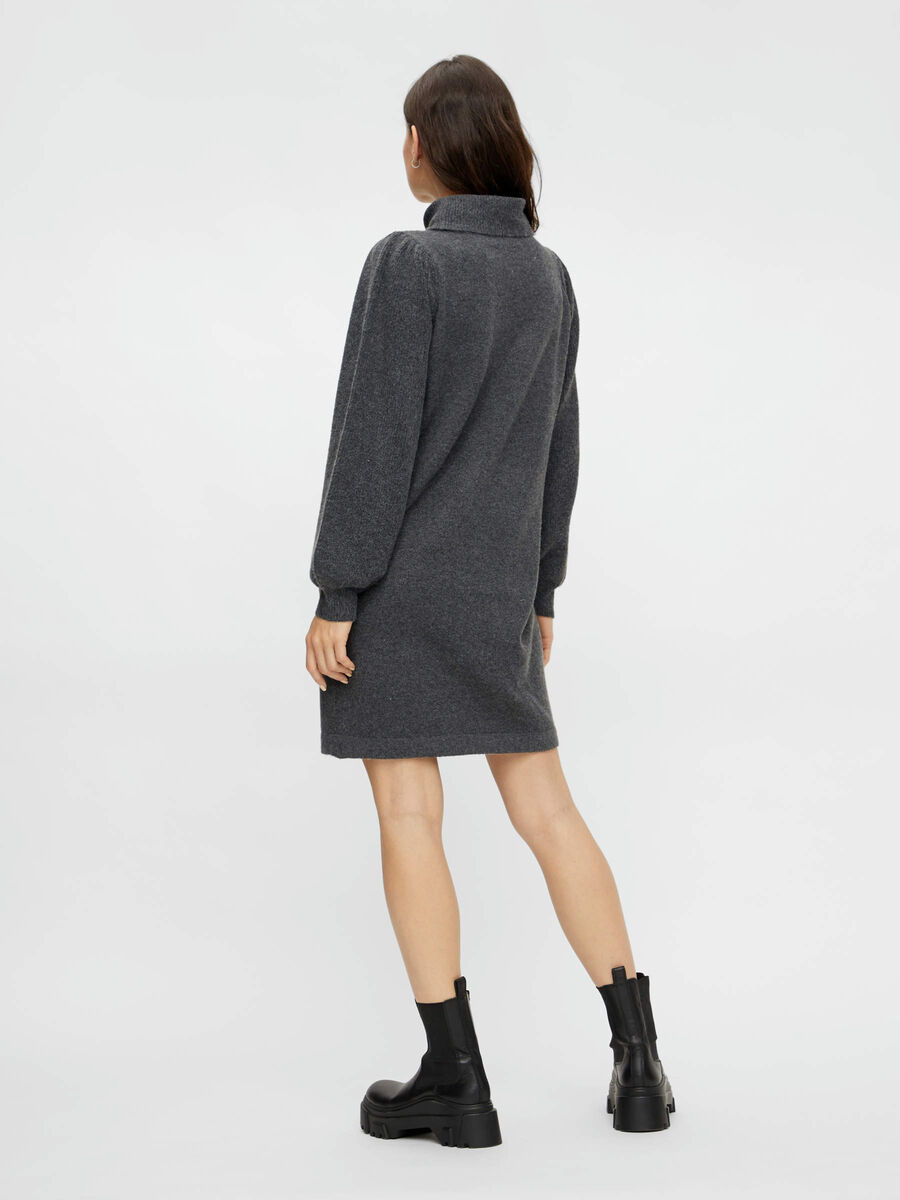 Pieces ROLLKRAGEN STRICKKLEID, Dark Grey Melange, highres - 17109936_DarkGreyMelange_004.jpg