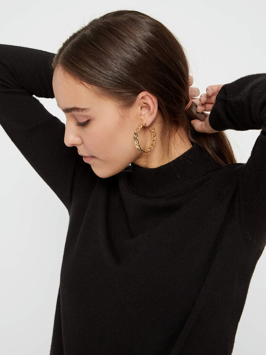 Carousel image - EINFARBIGER STEHKRAGEN PULLOVER, Black | 4