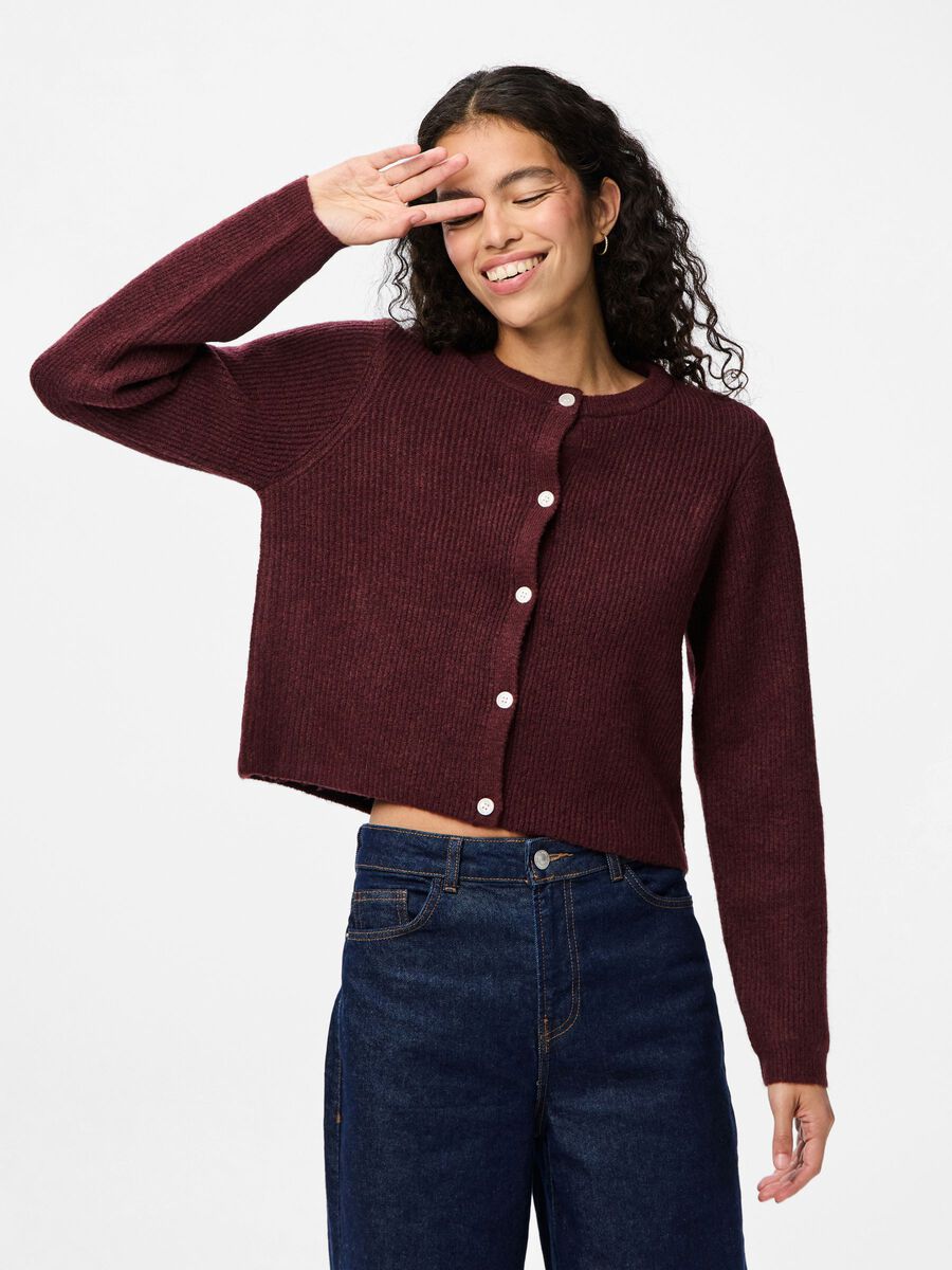 Carousel image - PCSILLY KNITTED CARDIGAN, Tawny Port | 5