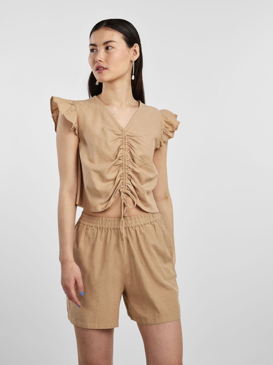 Pieces PCMILANO LINEN-BLEND TOP, Nomad, highres - 17140958_Nomad_003.jpg