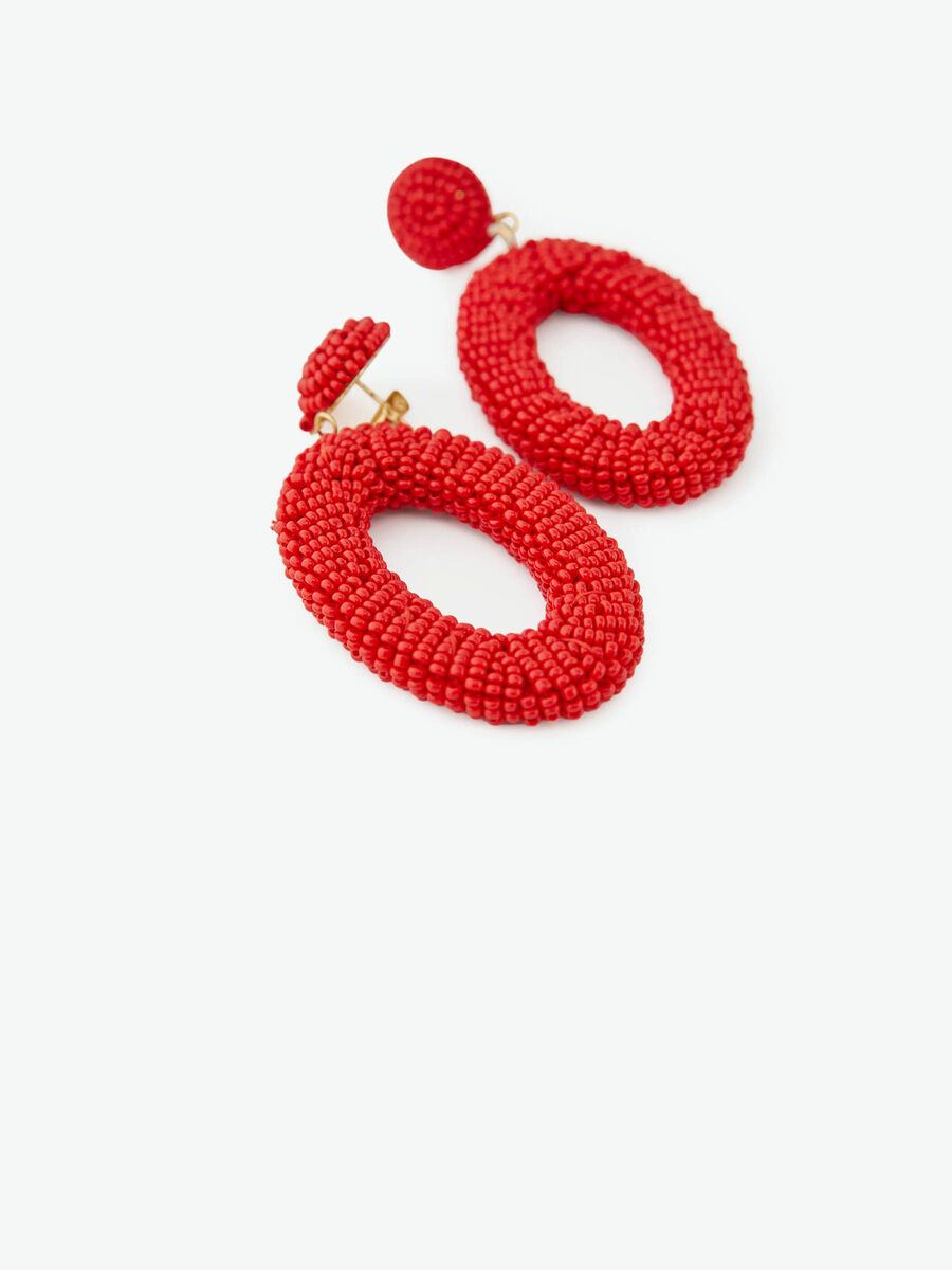 Pieces PERLEN TROPFEN OHRRINGE, High Risk Red, highres - 17102378_HighRiskRed_006.jpg