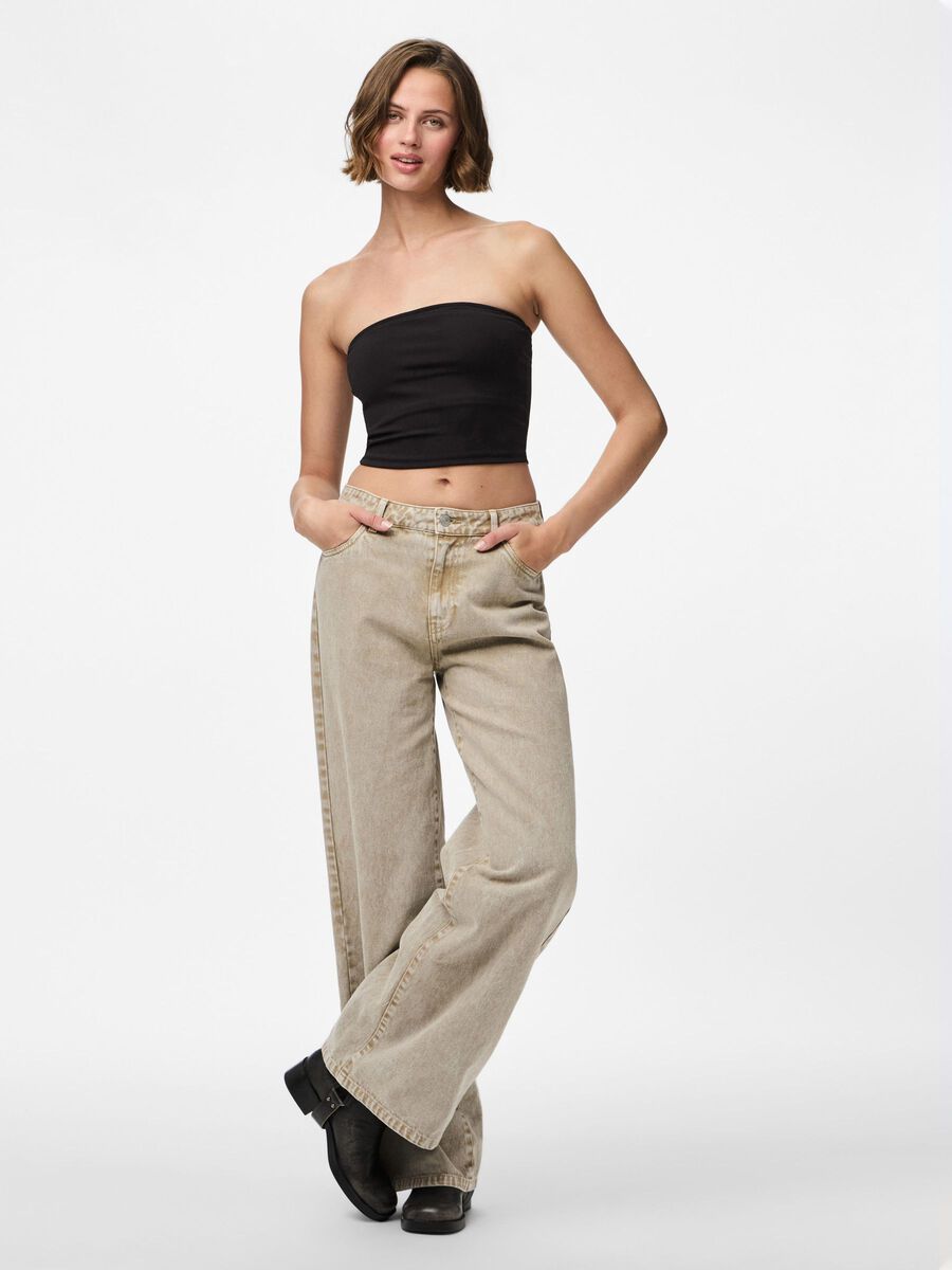 Pieces PCFAY WIDE FIT JEANS, Sandshell, highres - 17158357_Sandshell_005.jpg