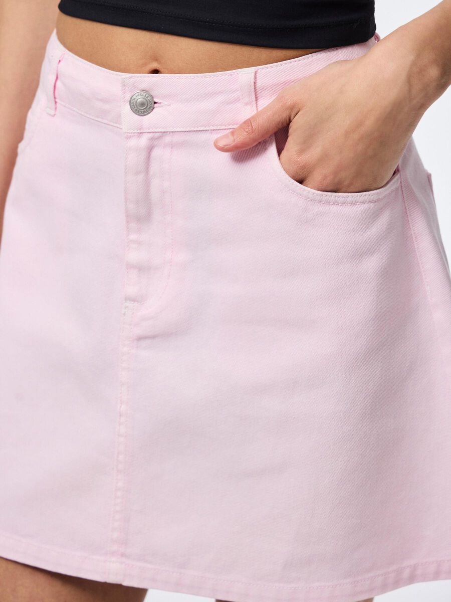 Carousel image - PCFLORA A-LINIE JEANS MINIROCK, Pink-A-Boo | 4