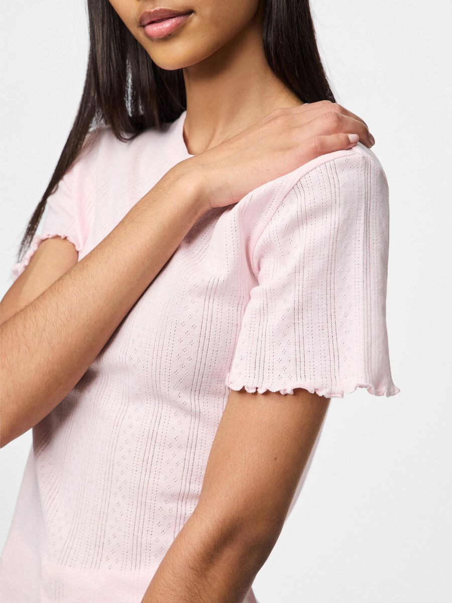 Carousel image - PCMARIE POINTELLE T-SHIRT, Pink-A-Boo | 4