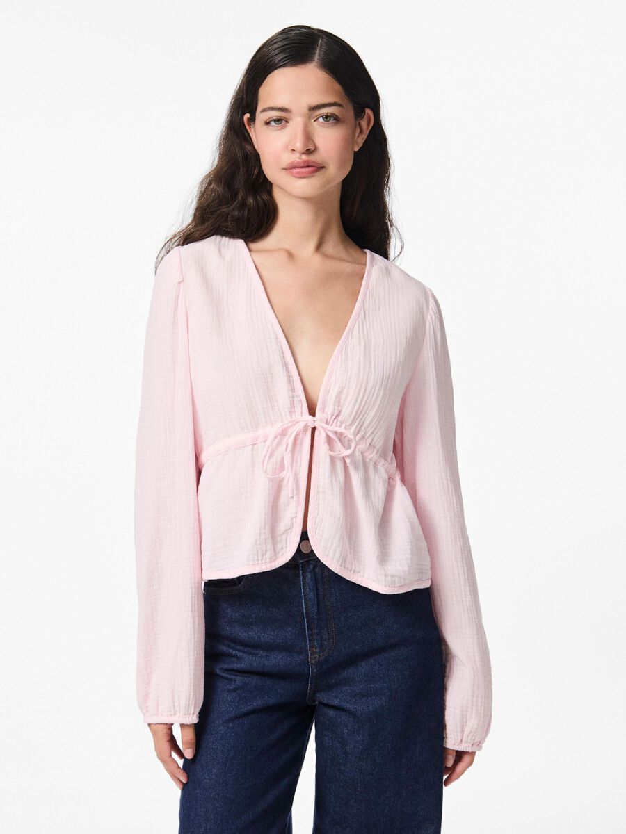 Pieces PCSASTINA MUSSELIN LONG SLEEVED TOP, Pink-A-Boo, highres - 17156480_PinkABoo_003.jpg